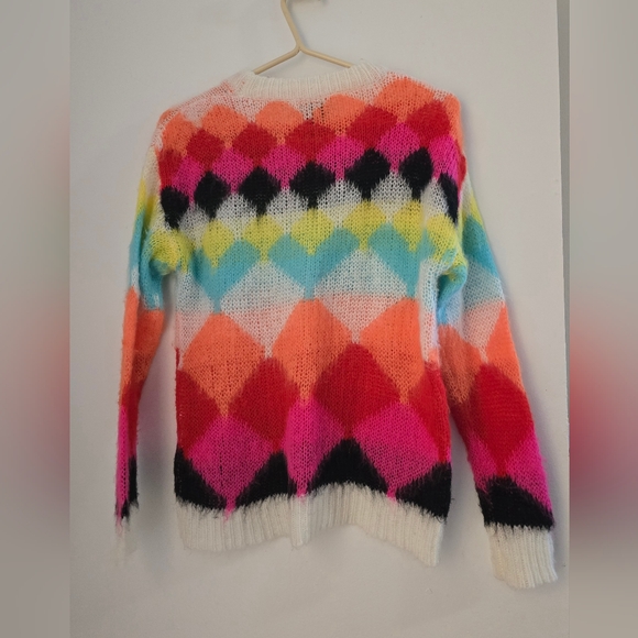 Colorful Patterned Crew Neck Sweater - Picture 5 of 9